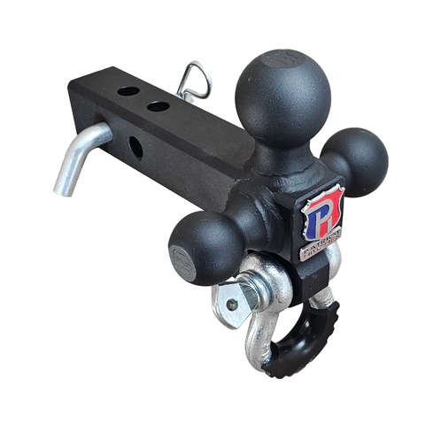 The Captain 4 in 1 - Patriot Hitches 4-Way 3-Ball Mount for 2" Hitches - The Captain - 30K - Silver Accent