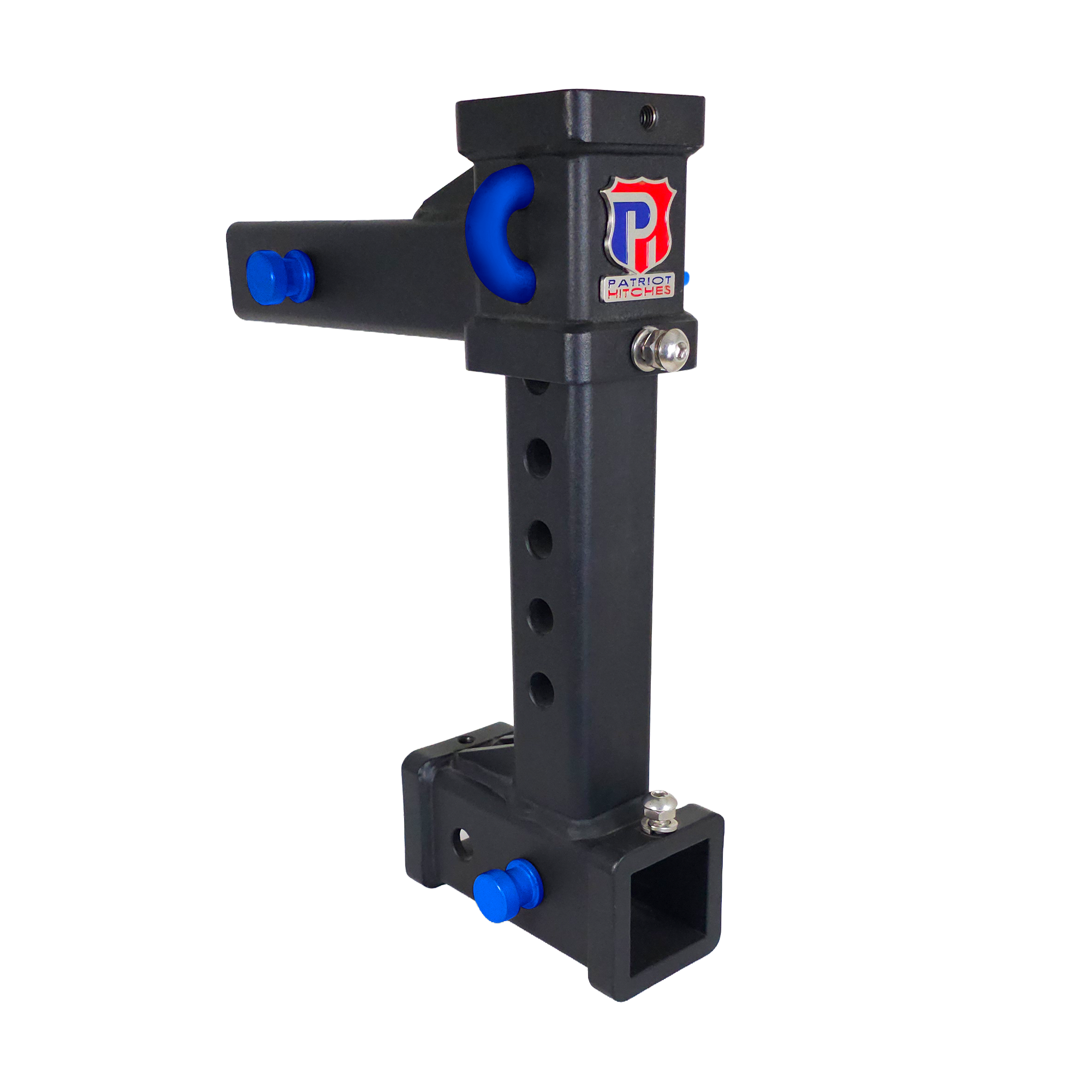 The General Heavy Duty - 2" Adjustable Drop Hitch Adapter - 11" Rise/Drop - 12.5K - Blue Accent