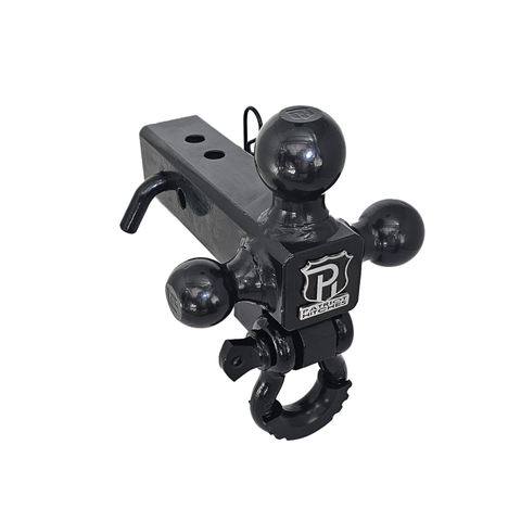 The Captain 4 in 1 - Patriot Hitches 4-Way 3-Ball Mount for 2-1/2" Hitches - The Captain - 30K - Black Gloss Accent (Black Gloss)