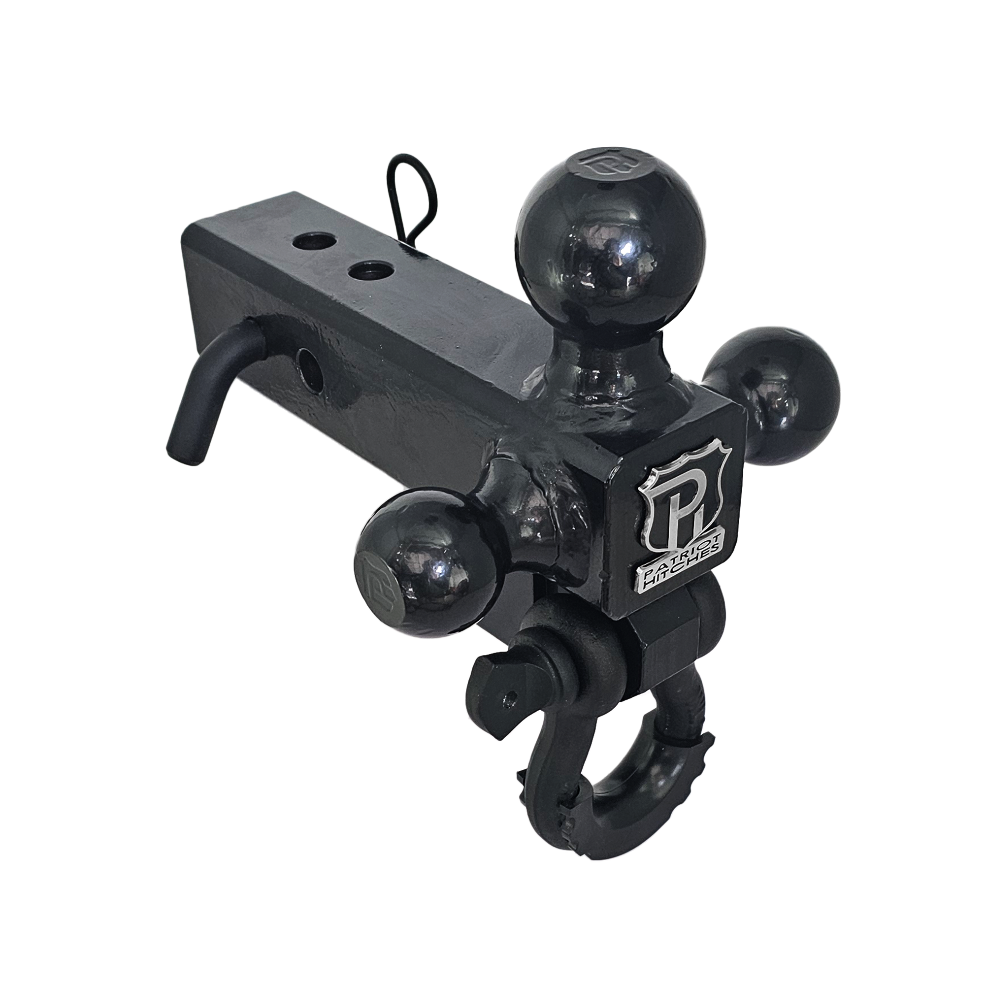 The Captain 4 in 1 - 4-Way 3-Ball Mount for 2-1/2" Hitches - 30K - Black Texture Accent (Black Gloss)