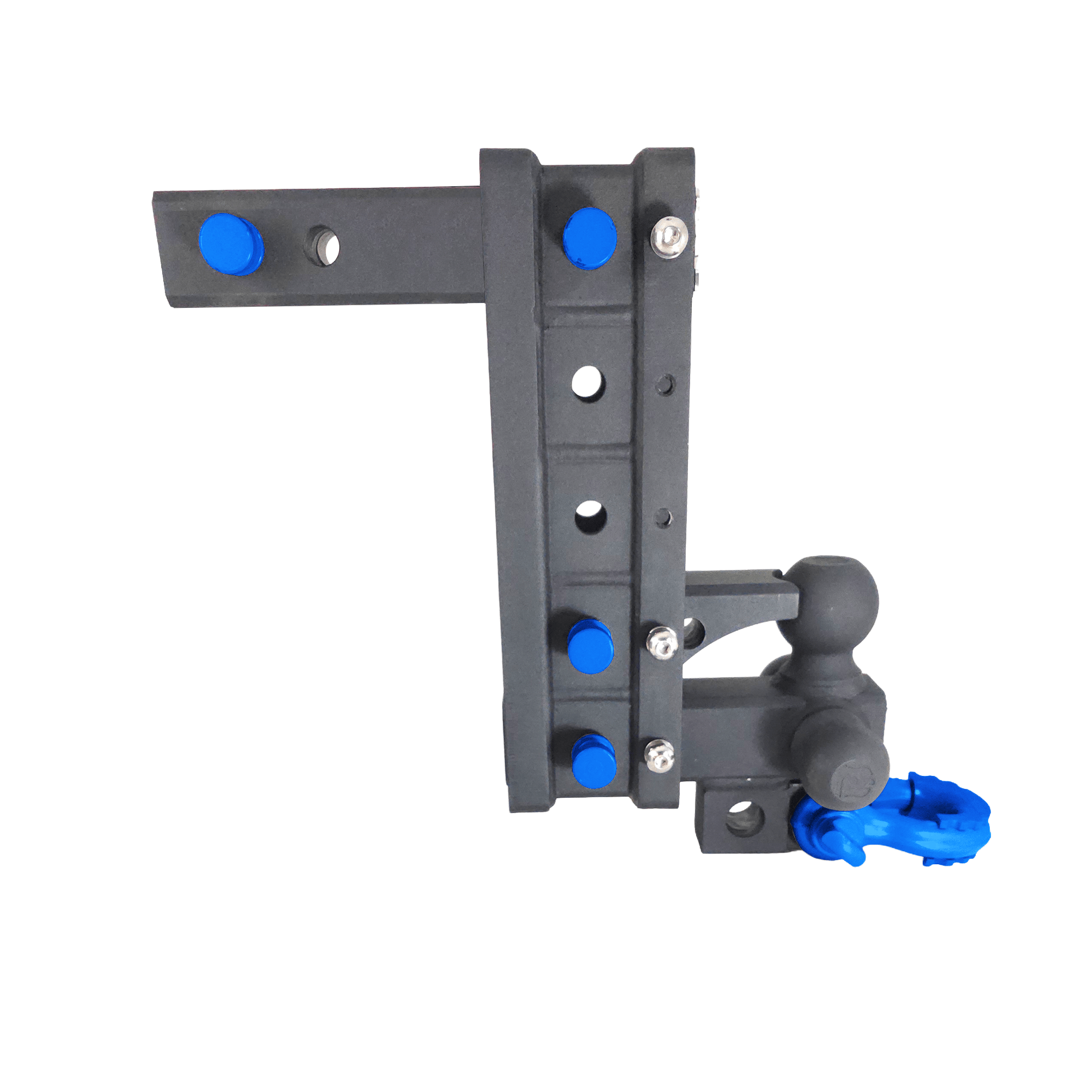 The Patriot - 10-Way+ 3-Ball Mount w/ Adjustable Stacked Receivers - 2" Hitch – 30K – Blue Accent