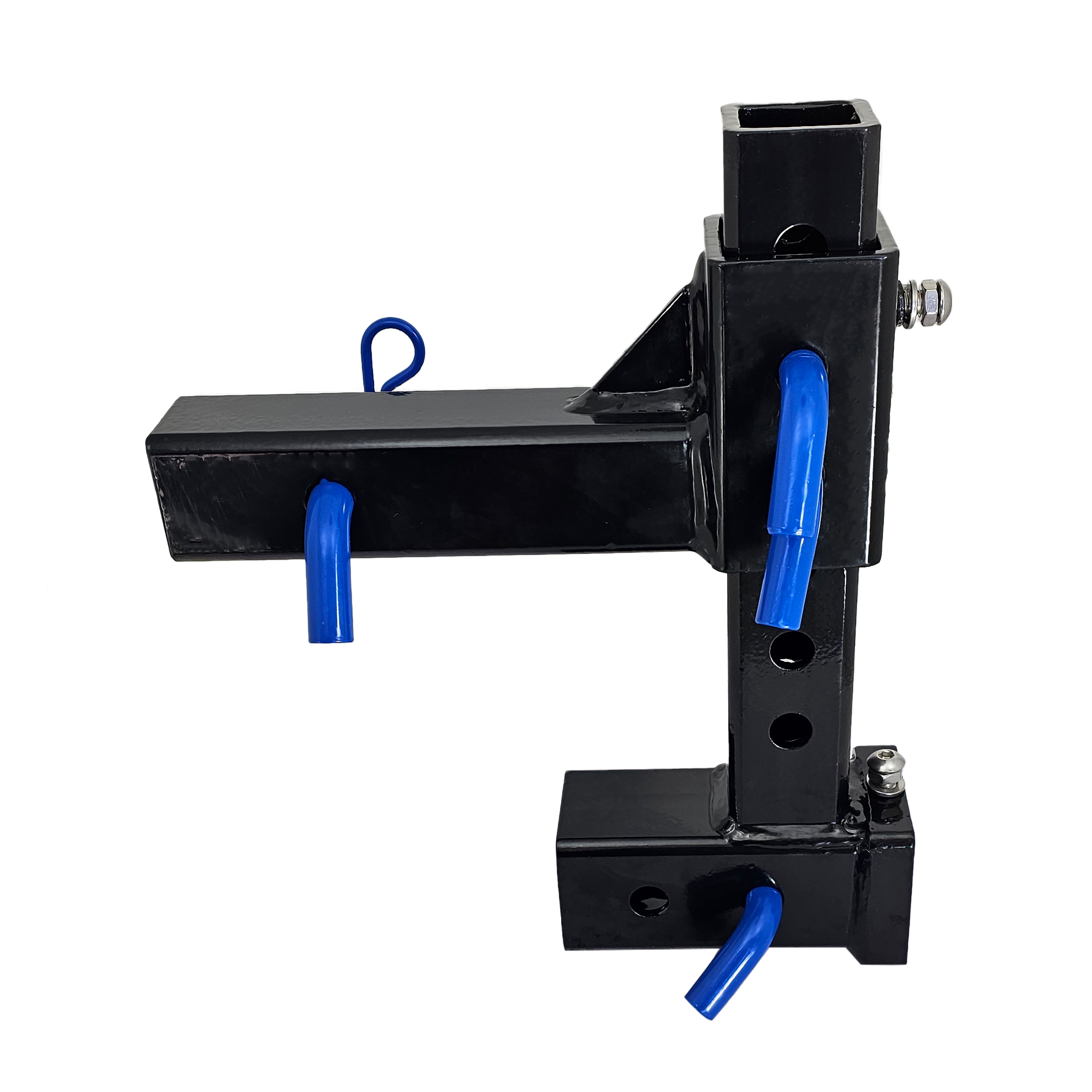 The General Normal Duty - 2" Adjustable Drop Hitch Adapter - 11" Rise/Drop - 7K - Blue Accent (Black Gloss)