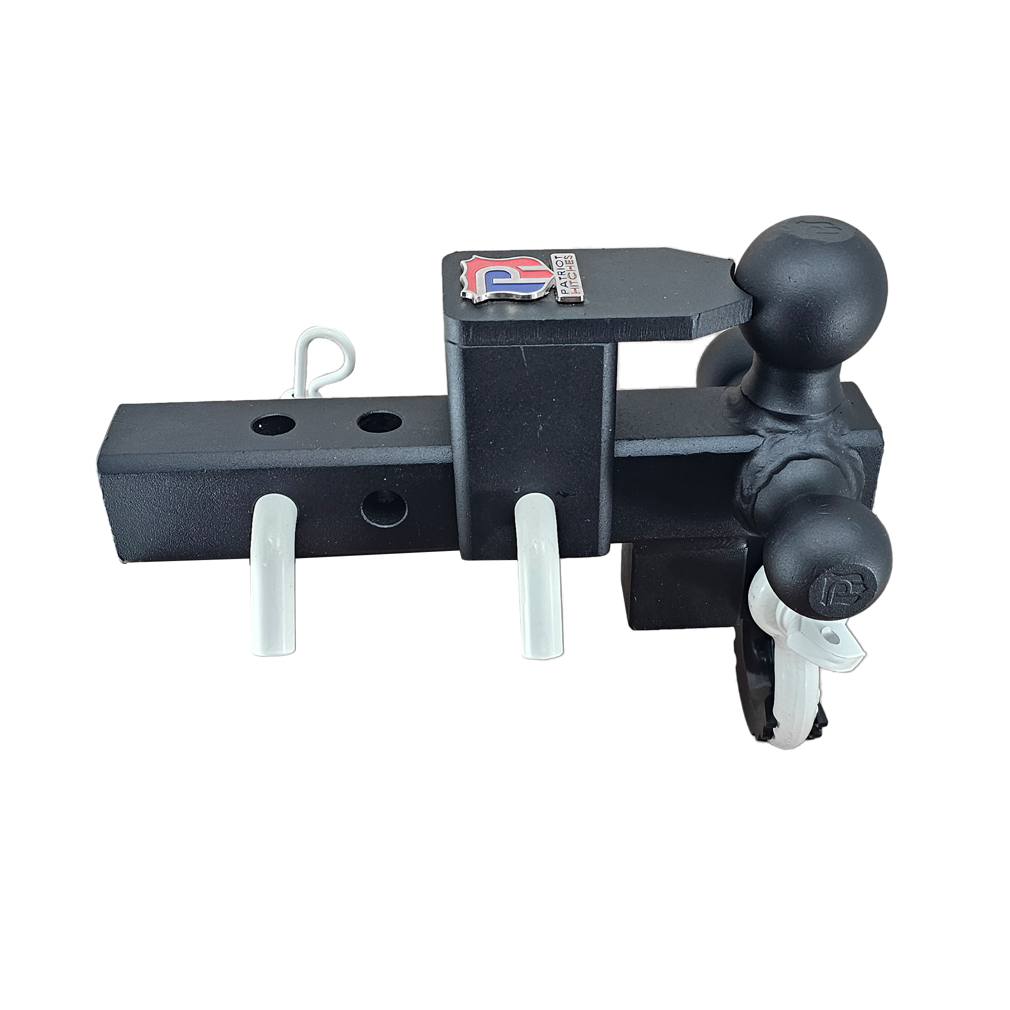 The Captain 5 in 1 - 5-Way 3-Ball Mount for 2" Hitches - 30K – White Accent