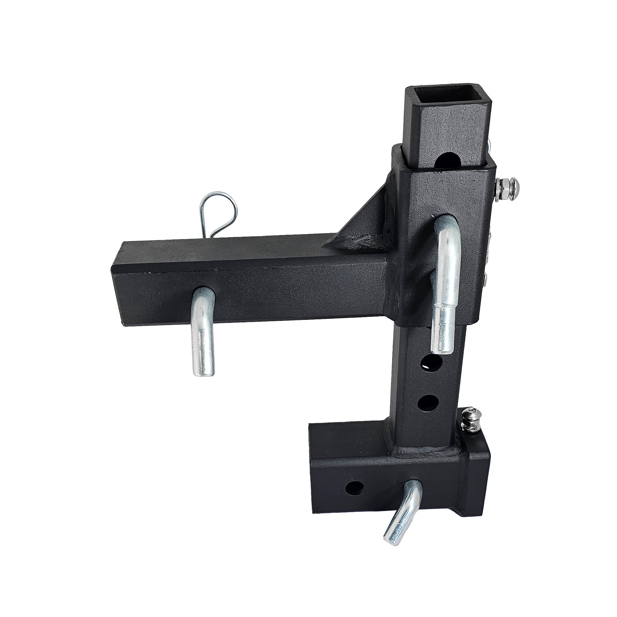 The General Normal Duty - 2" Adjustable Drop Hitch Adapter - 11" Rise/Drop - 7K - Silver Accent