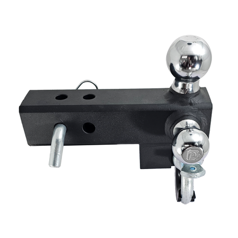 Patriot Hitches 4-Way 3-Ball Mount for 2-1/2" Hitches - The Captain - 30K - Silver Accent (Texture Chrome)