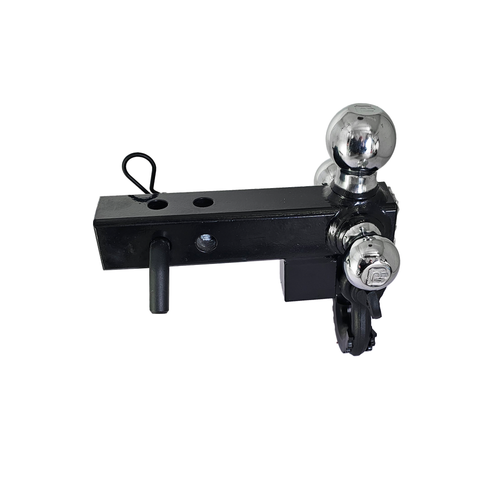 Patriot Hitches 4-Way 3-Ball Mount for 2" Hitches - The Captain - 30K - Black Texture Accent (Black Gloss Chrome)