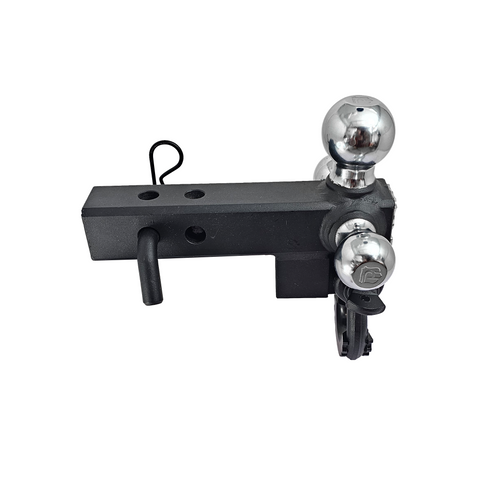 Patriot Hitches 4-Way 3-Ball Mount for 2" Hitches - The Captain - 30K - Black Texture Accent (Texture Chrome)