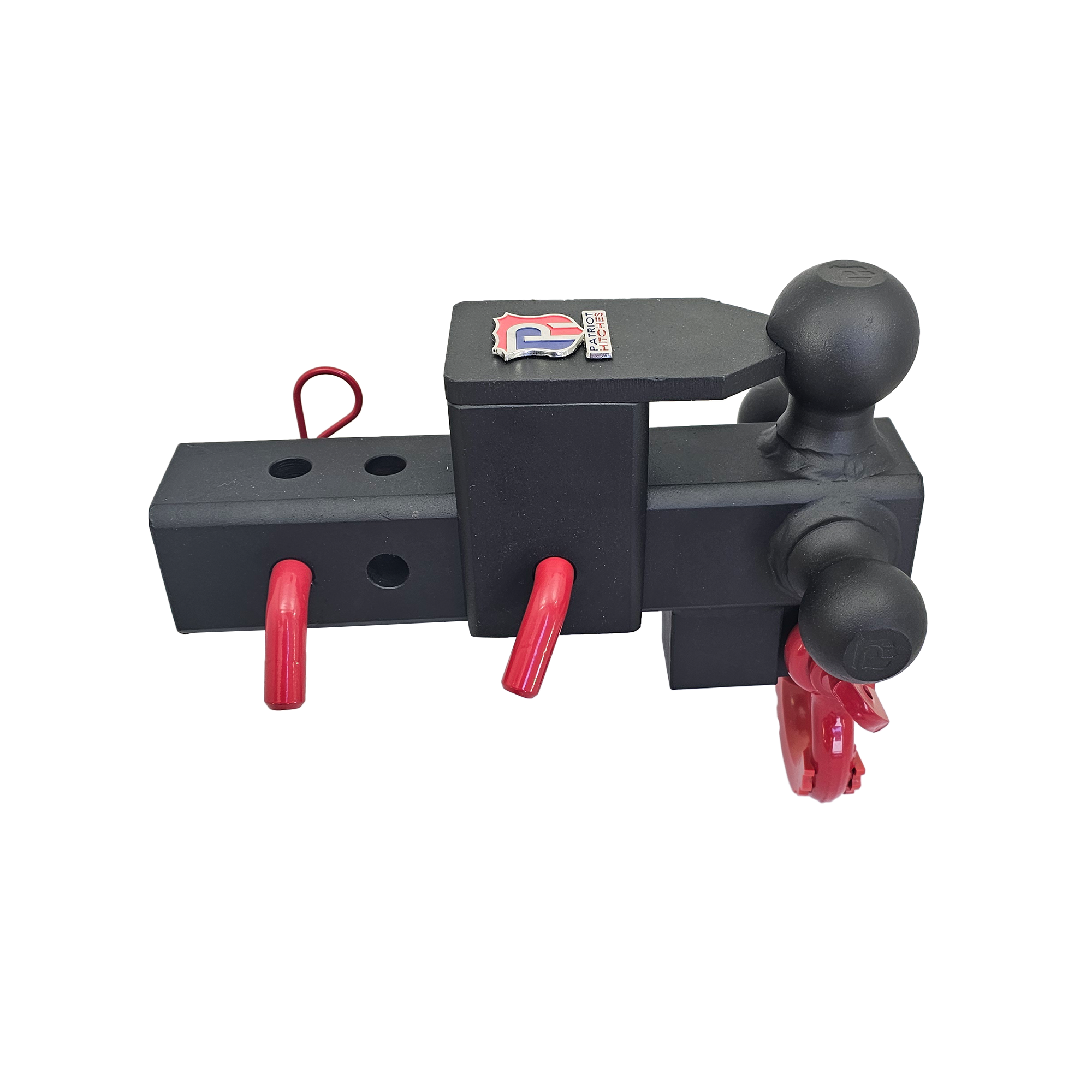 The Captain 5 in 1 - 5-Way 3-Ball Mount for 2-1/2" Hitches - 30K – Red Accent