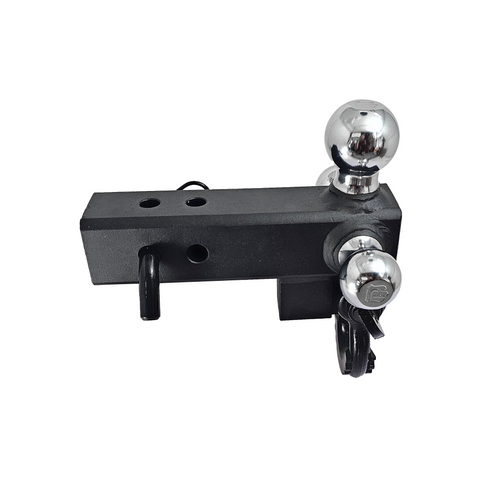 Patriot Hitches 4-Way 3-Ball Mount for 2-1/2" Hitches - The Captain - 30K - Black Gloss Accent (Texture Chrome)