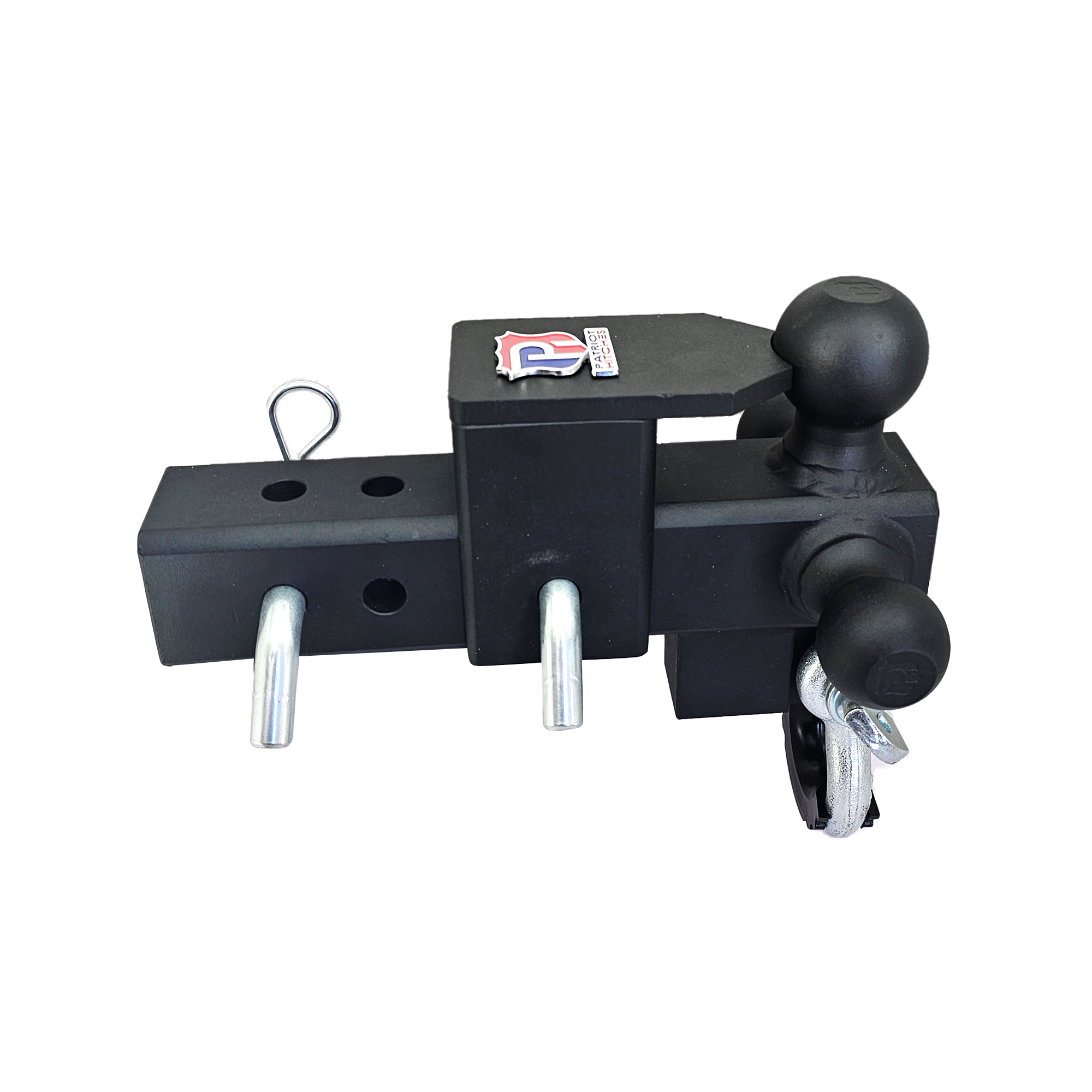 The Captain 5 in 1 - 5-Way 3-Ball Mount for 2-1/2" Hitches - 30K – Silver Accent