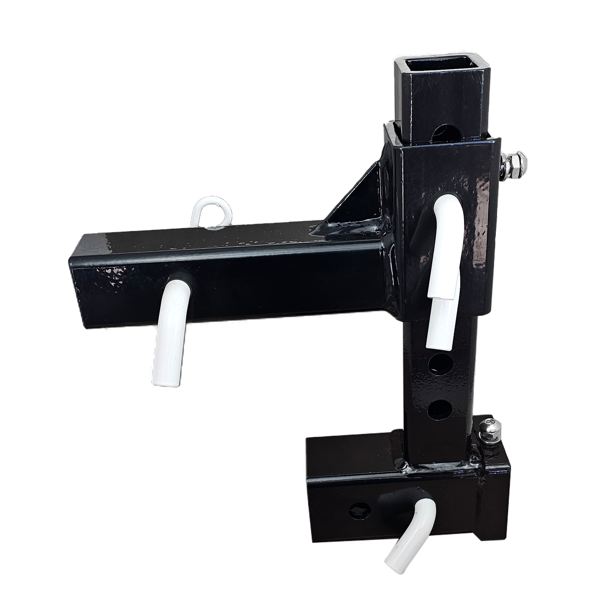 The General Normal Duty - 2" Adjustable Drop Hitch Adapter - 11" Rise/Drop - 7K - White Accent (Black Gloss)