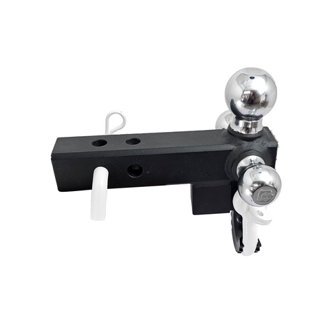 Patriot Hitches 4-Way 3-Ball Mount for 2" Hitches - The Captain - 30K - White Accent (Texture Chrome)