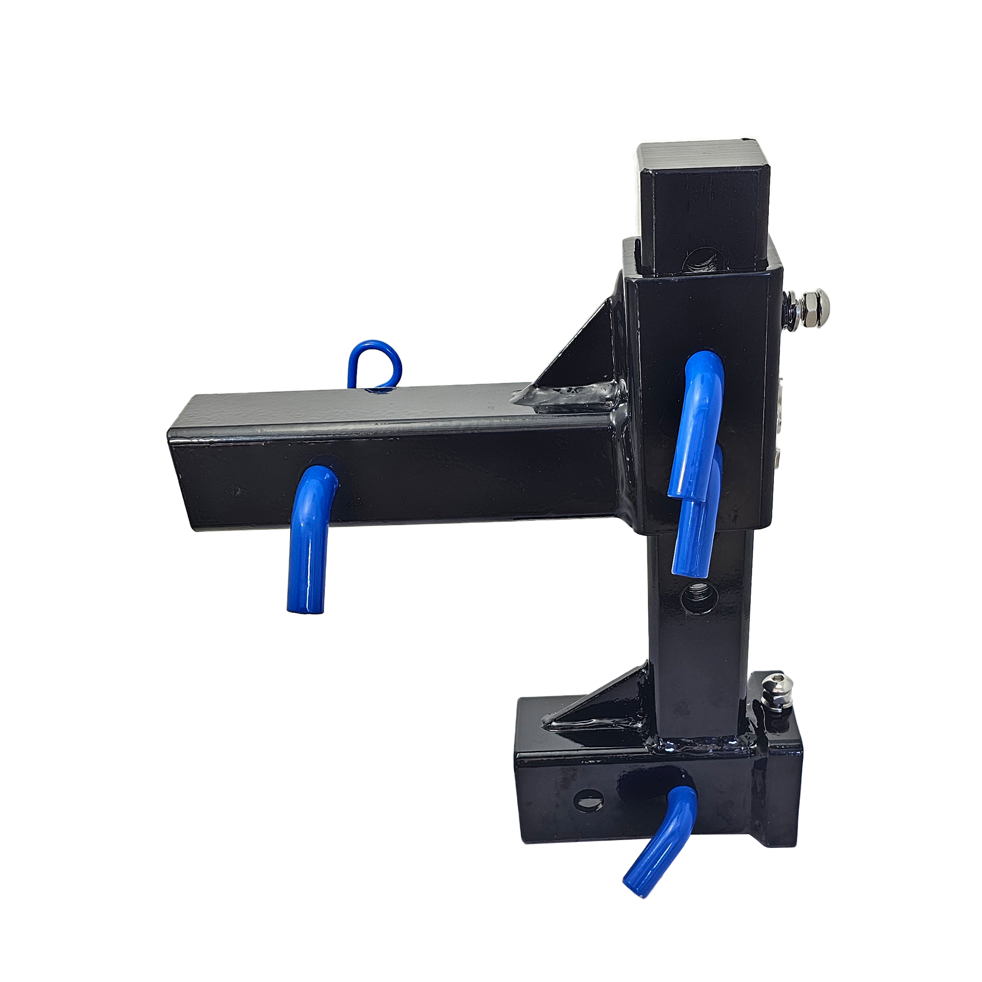 The General Heavy Duty - 2" Adjustable Drop Hitch Adapter - 11" Rise/Drop - 10K - Blue Accent (Black Gloss)