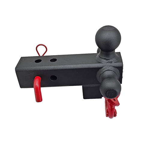 Patriot Hitches 4-Way 3-Ball Mount for 2-1/2" Hitches - The Captain - 30K - Red Accent