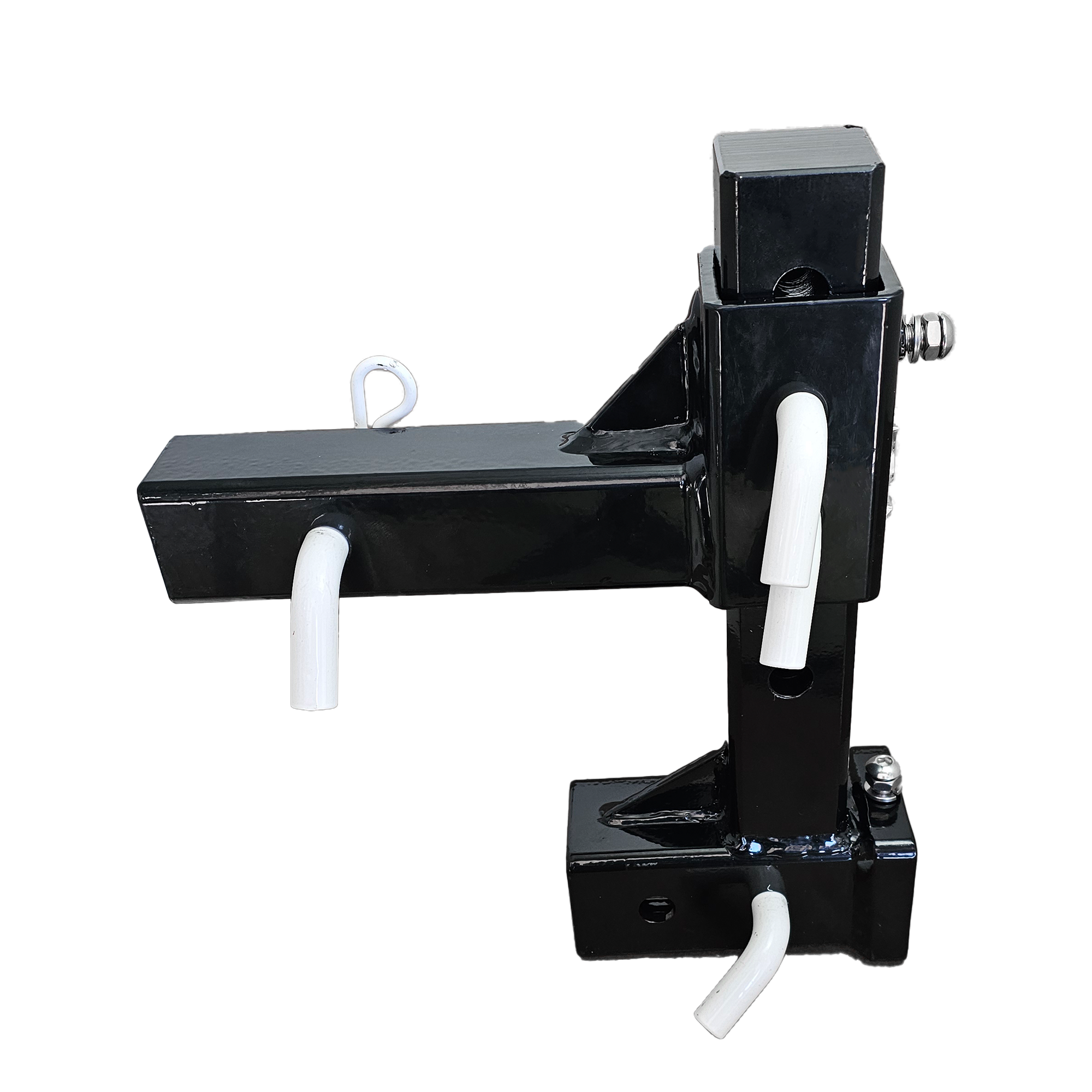 The General Heavy Duty - 2" Adjustable Drop Hitch Adapter - 11" Rise/Drop - 10K - White Accent (Black Gloss)