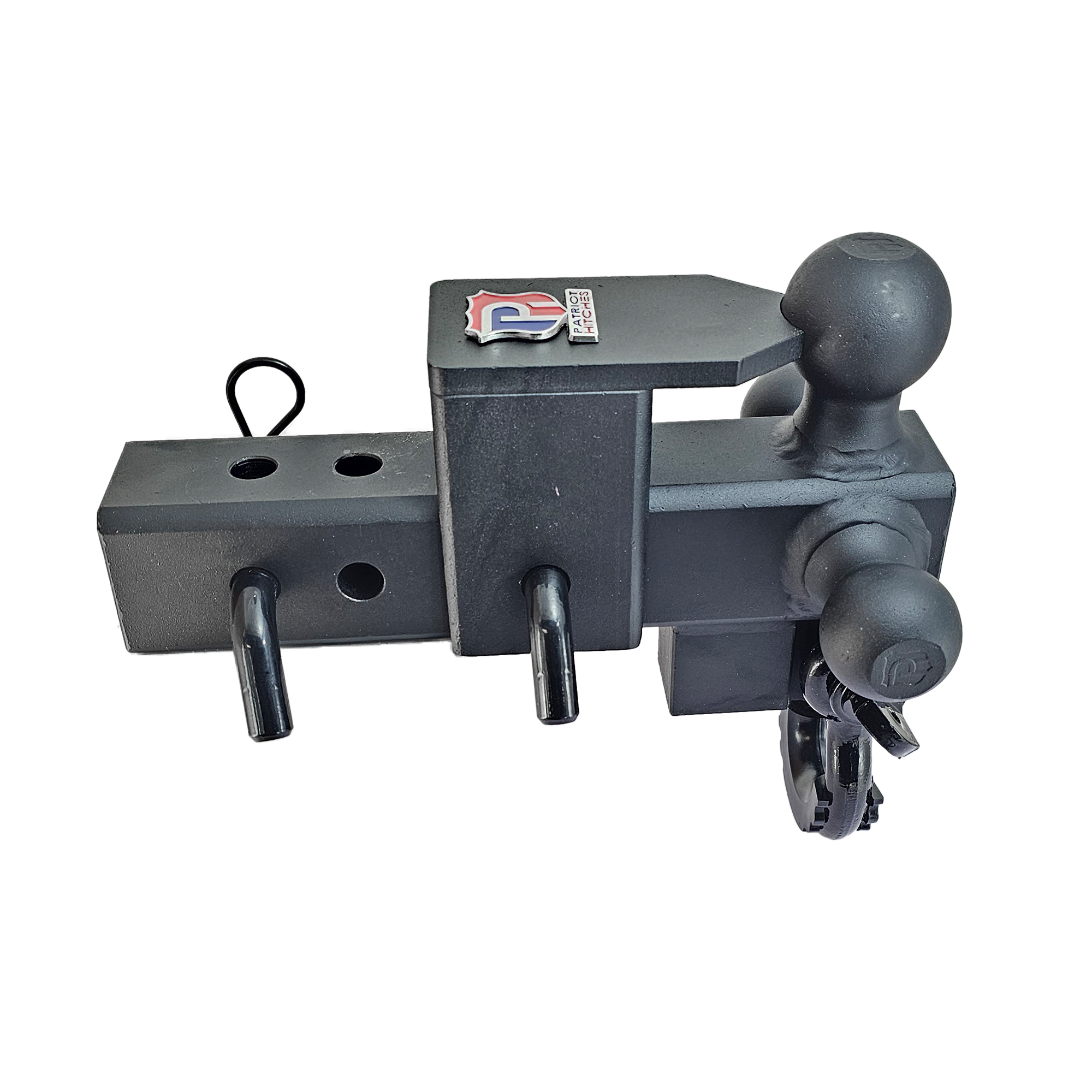 The Captain 5 in 1 - 5-Way 3-Ball Mount for 2-1/2" Hitches - 30K – Black Gloss Accent