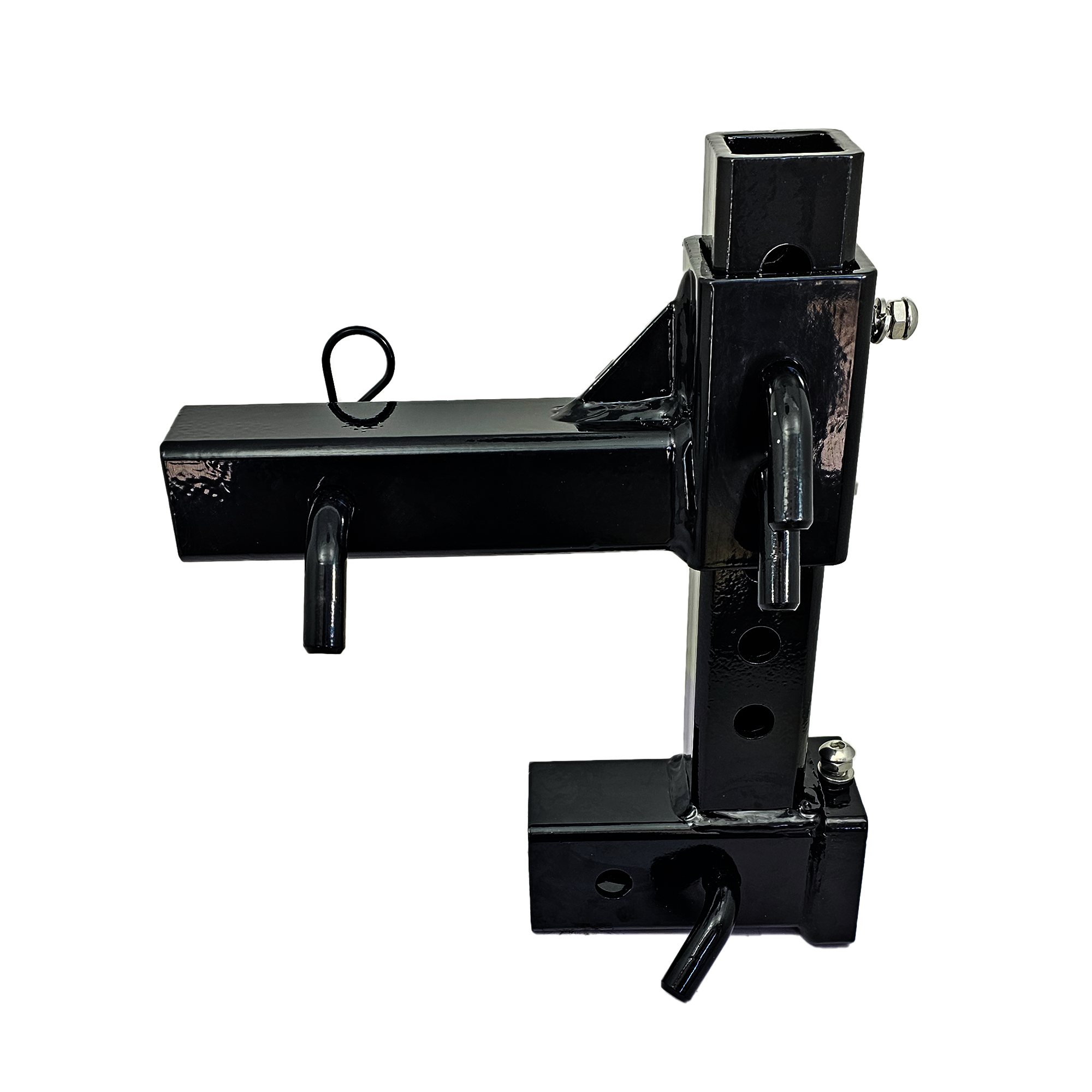 The General Normal Duty - 2" Adjustable Drop Hitch Adapter - 11" Rise/Drop - 7K - Black Gloss Accent (Black Gloss)