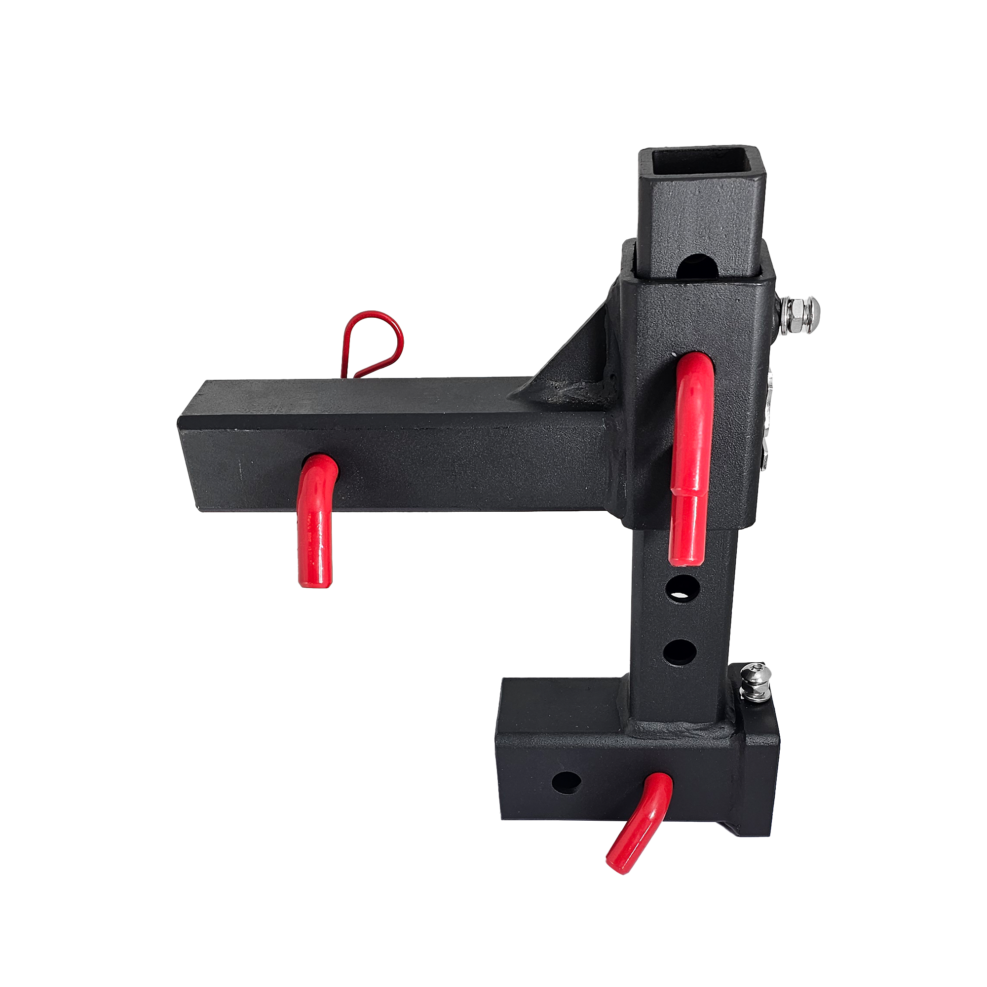 The General Normal Duty - 2" Adjustable Drop Hitch Adapter - 11" Rise/Drop - 7K - Red Accent