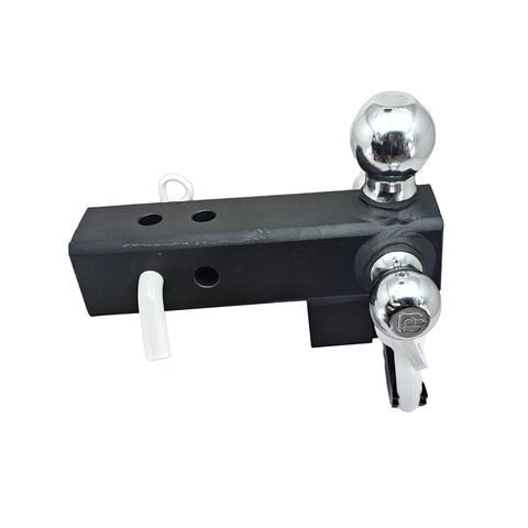 Patriot Hitches 4-Way 3-Ball Mount for 2-1/2" Hitches - The Captain - 30K - White Accent (Texture Chrome)