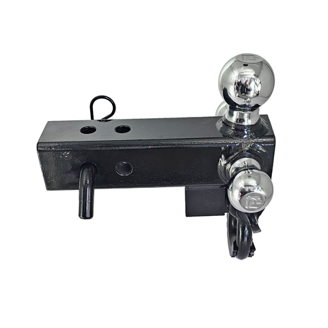 Patriot Hitches 4-Way 3-Ball Mount for 2-1/2" Hitches - The Captain - 30K - Black Gloss Accent (Black Gloss - Chrome)