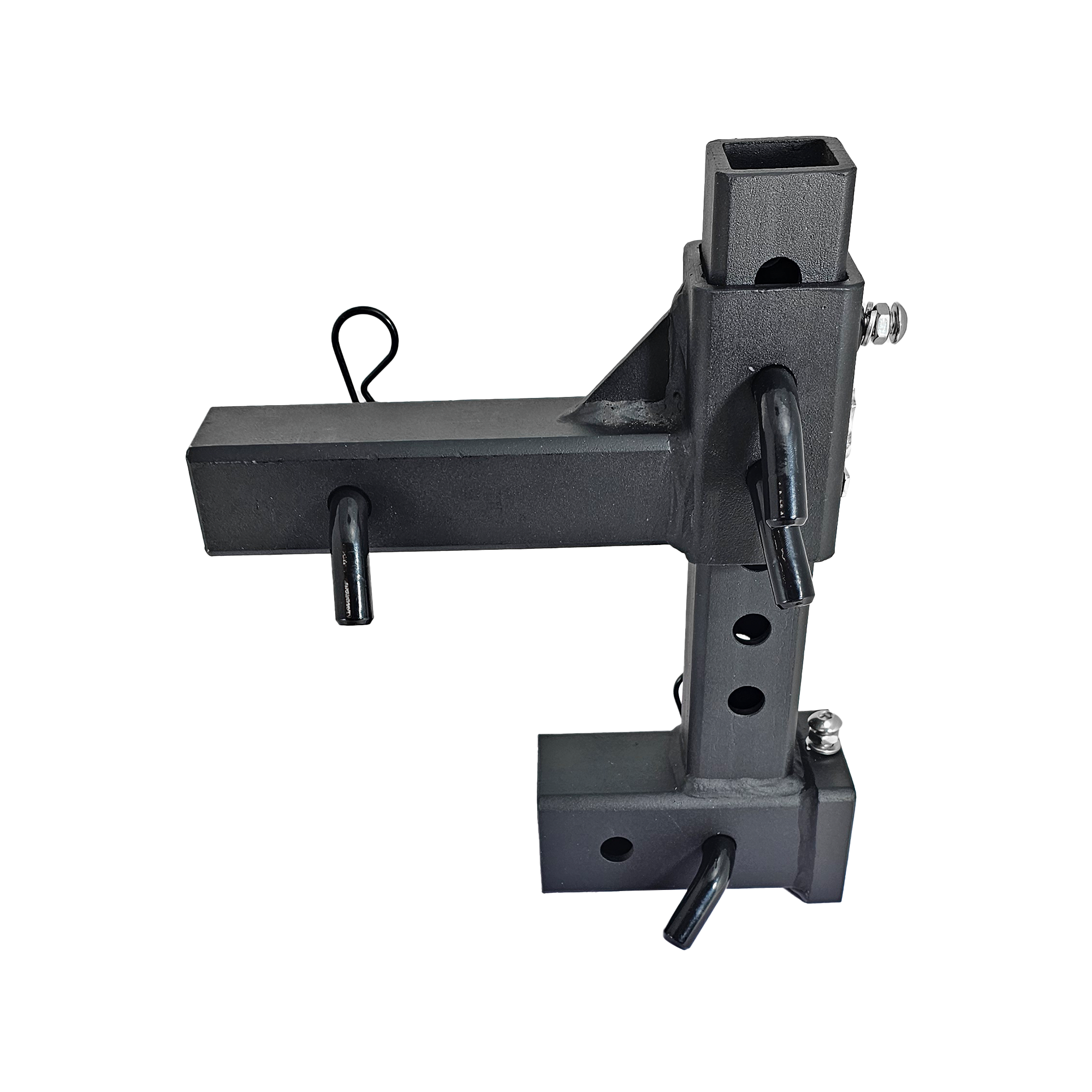The General Normal Duty - 2" Adjustable Drop Hitch Adapter - 11" Rise/Drop - 7K - Black Gloss Accent