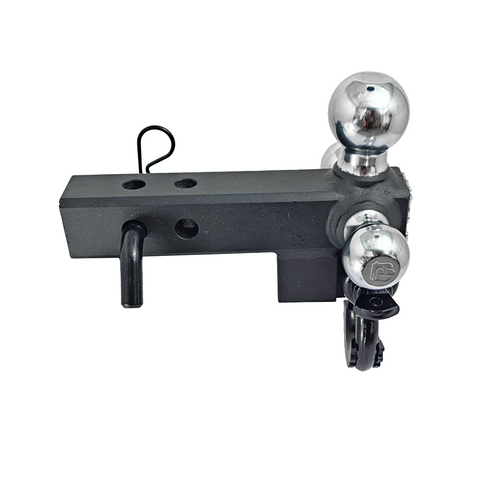 Patriot Hitches 4-Way 3-Ball Mount for 2" Hitches - The Captain - 30K - Black Gloss Accent (Texture Chrome)