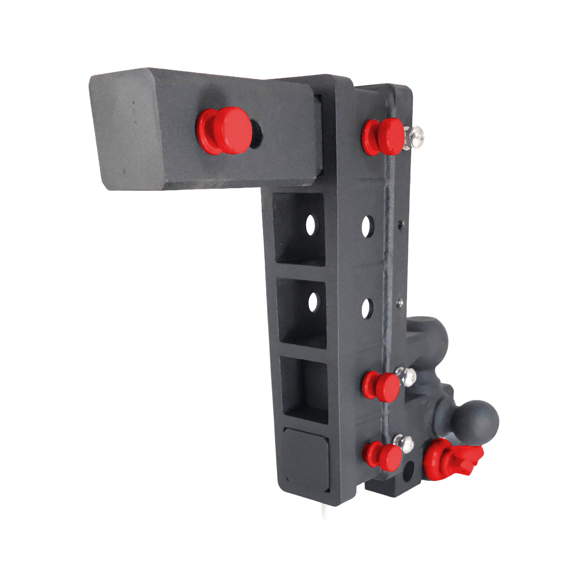 The Patriot - 10-Way+ 3-Ball Mount w/ Adjustable Stacked Receivers – 2-1/2" Hitch – 30K – Red Accent