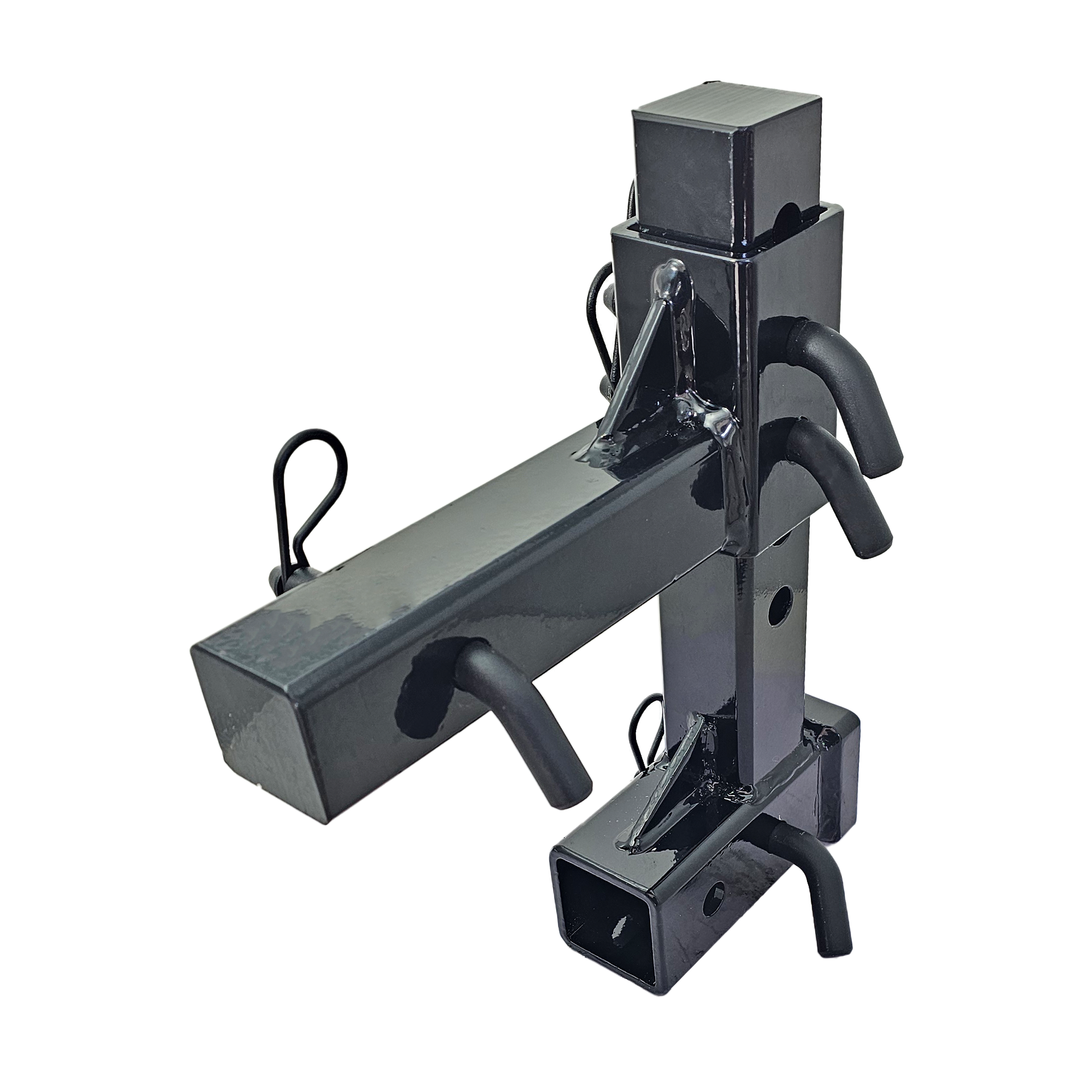 The General Heavy Duty - 2" Adjustable Drop Hitch Adapter - 11" Rise/Drop - 10K - Black Texture Accent (Black Gloss)
