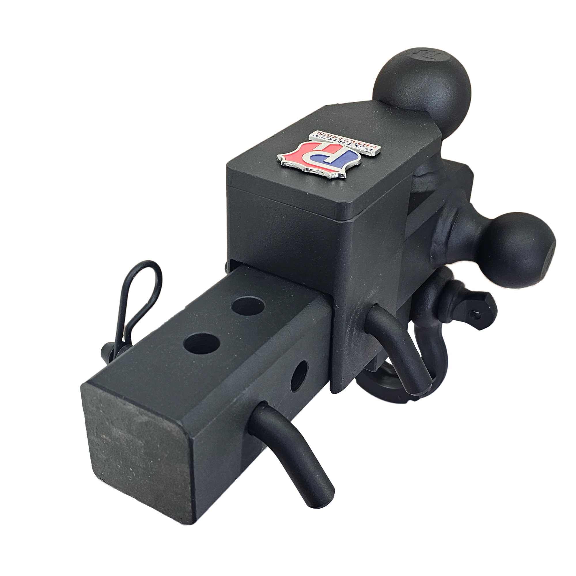 The Captain 5 in 1 - 5-Way 3-Ball Mount for 2-1/2" Hitches - 30K – Black Texture Accent