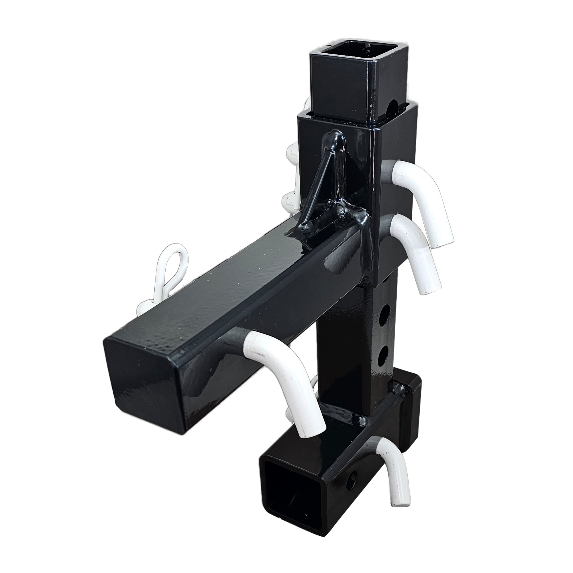 The General Normal Duty - 2" Adjustable Drop Hitch Adapter - 11" Rise/Drop - 7K - White Accent (Black Gloss)