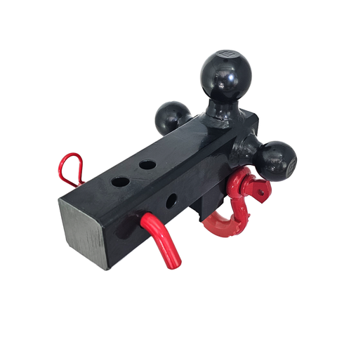 Patriot Hitches 4-Way 3-Ball Mount for 2-1/2" Hitches - The Captain - 30K - Red Accent (Black Gloss)