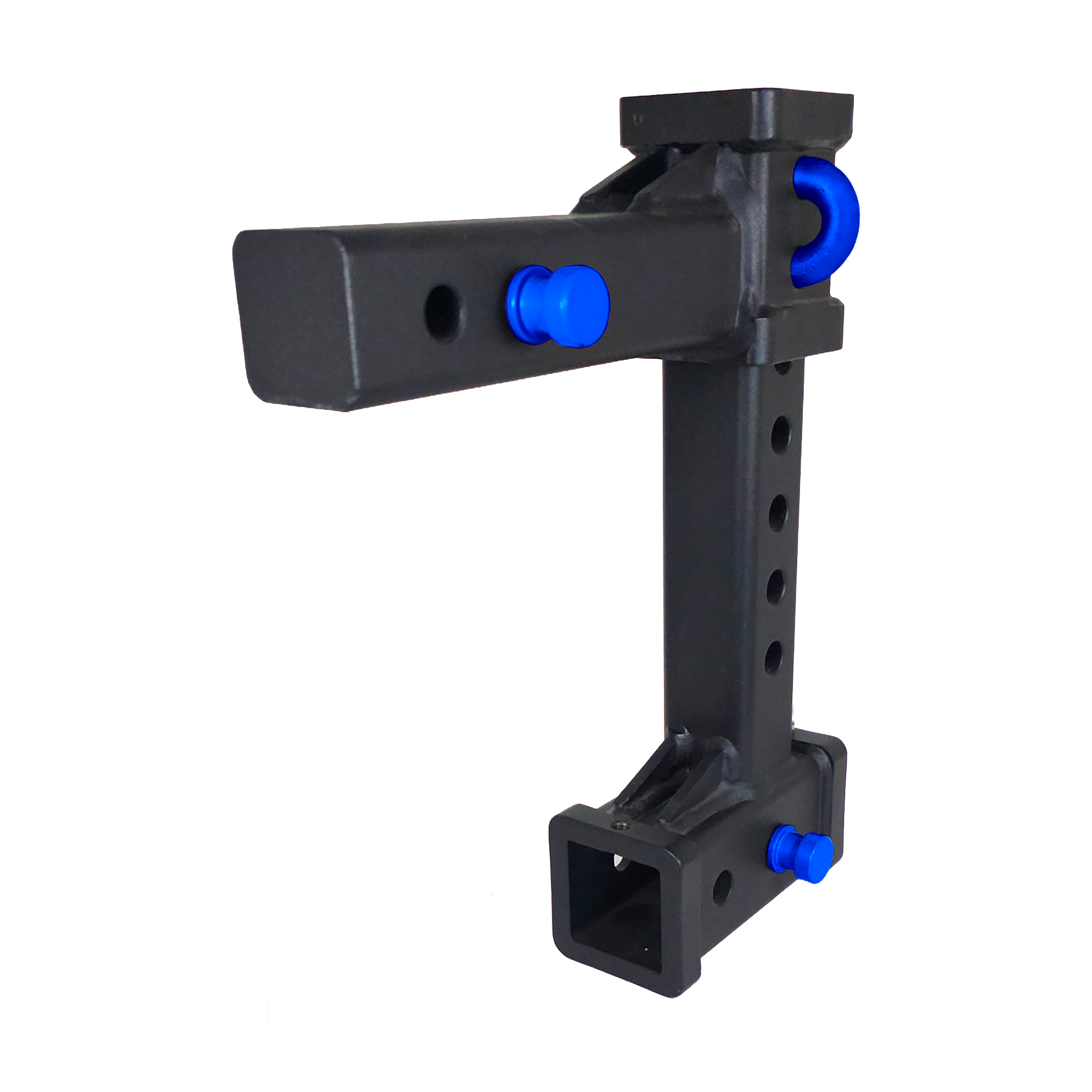 The General Heavy Duty - 2" Adjustable Drop Hitch Adapter - 11" Rise/Drop - 12.5K - Blue Accent