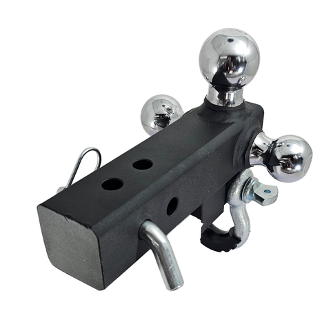 Patriot Hitches 4-Way 3-Ball Mount for 2-1/2" Hitches - The Captain - 30K - Silver Accent (Texture Chrome)