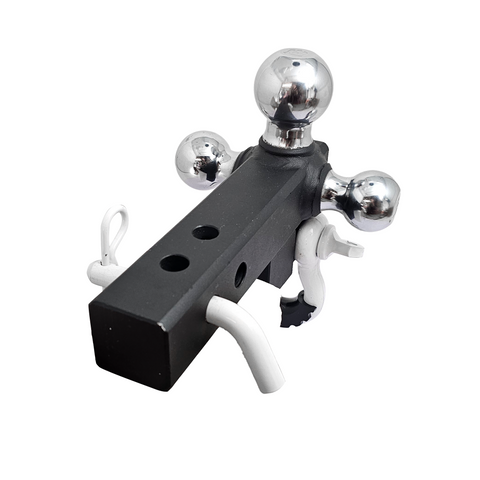 Patriot Hitches 4-Way 3-Ball Mount for 2" Hitches - The Captain - 30K - White Accent (Texture Chrome)