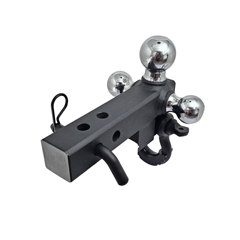 Patriot Hitches 4-Way 3-Ball Mount for 2" Hitches - The Captain - 30K - Black Texture Accent (Texture Chrome)