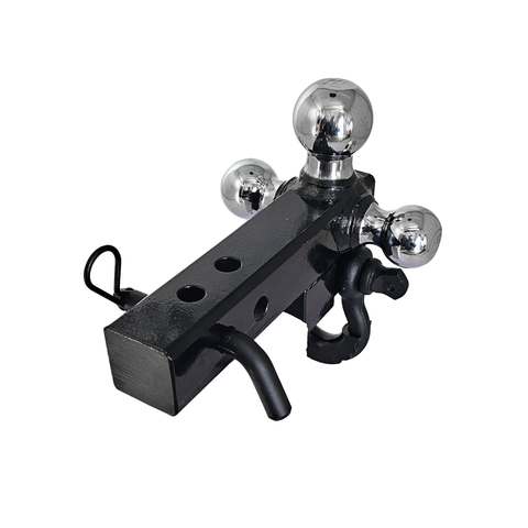 Patriot Hitches 4-Way 3-Ball Mount for 2" Hitches - The Captain - 30K - Black Texture Accent (Black Gloss Chrome)