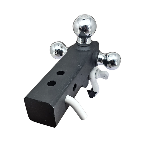 Patriot Hitches 4-Way 3-Ball Mount for 2-1/2" Hitches - The Captain - 30K - White Accent (Texture Chrome)