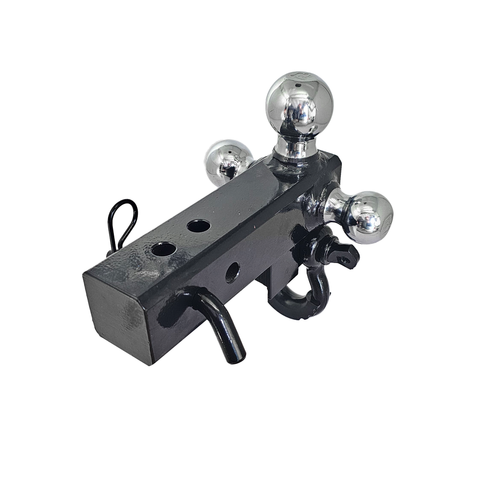 Patriot Hitches 4-Way 3-Ball Mount for 2-1/2" Hitches - The Captain - 30K - Black Gloss Accent (Black Gloss - Chrome)