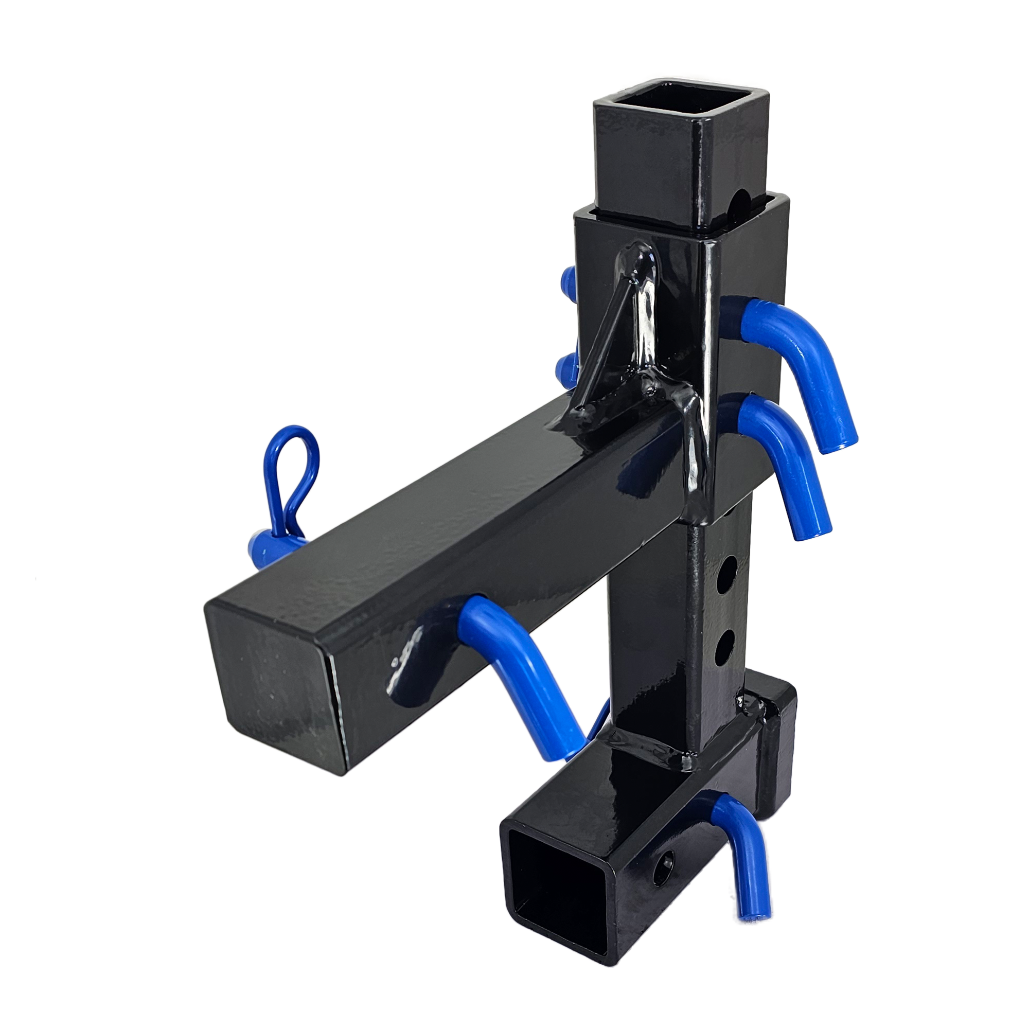 The General Normal Duty - 2" Adjustable Drop Hitch Adapter - 11" Rise/Drop - 7K - Blue Accent (Black Gloss)
