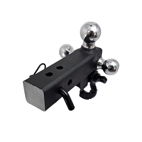 Patriot Hitches 4-Way 3-Ball Mount for 2-1/2" Hitches - The Captain - 30K - Black Gloss Accent (Texture Chrome)