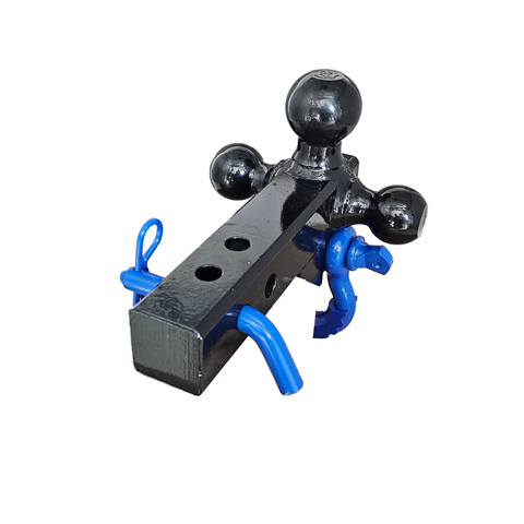 Patriot Hitches 4-Way 3-Ball Mount for 2" Hitches - The Captain - 30K - Blue Accent (Black Gloss)