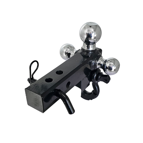 Patriot Hitches 4-Way 3-Ball Mount for 2" Hitches - The Captain - 30K - Black Gloss Accent (Black Gloss Chrome)