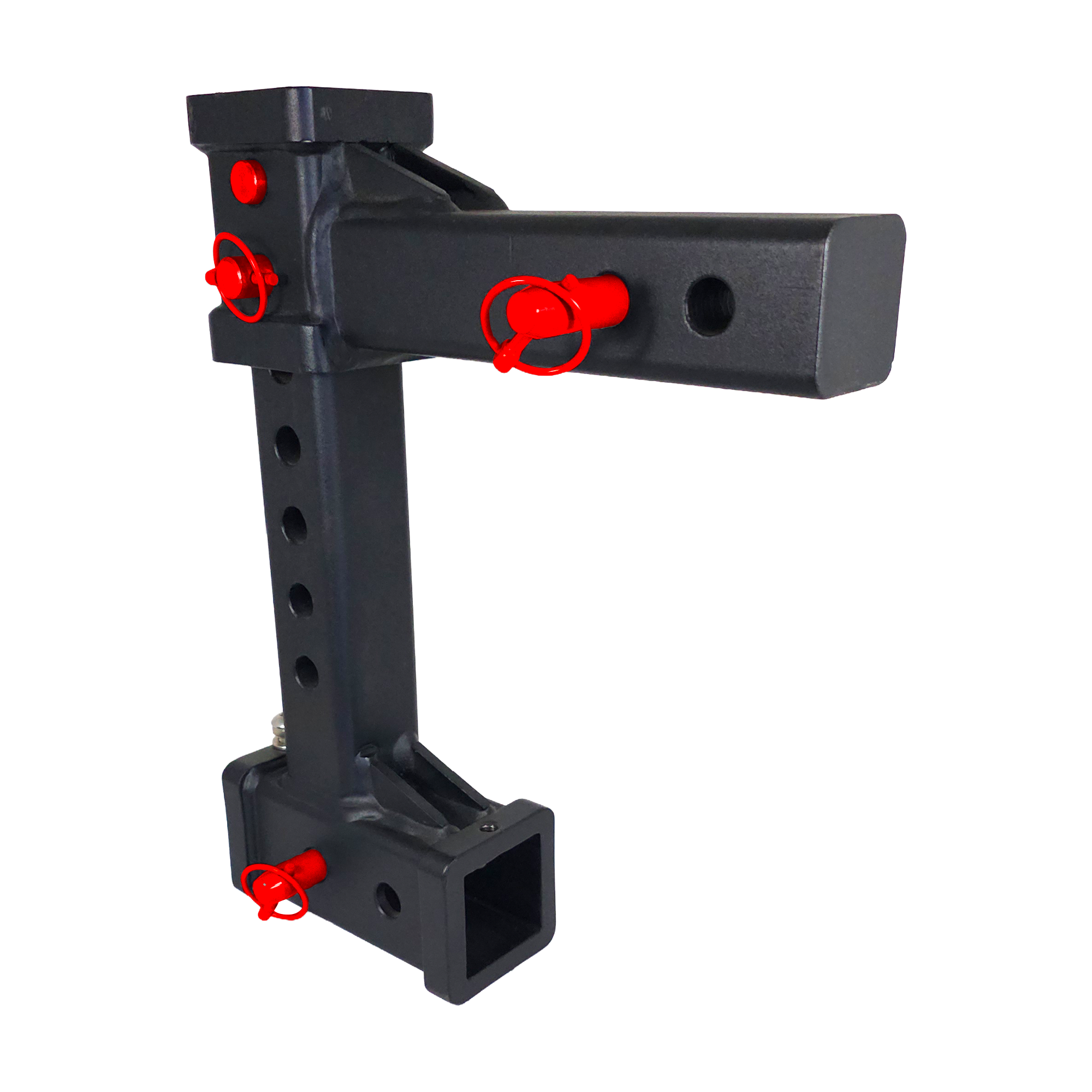 The General Heavy Duty - 2" Adjustable Drop Hitch Adapter - 11" Rise/Drop - 12.5K - Red Accent