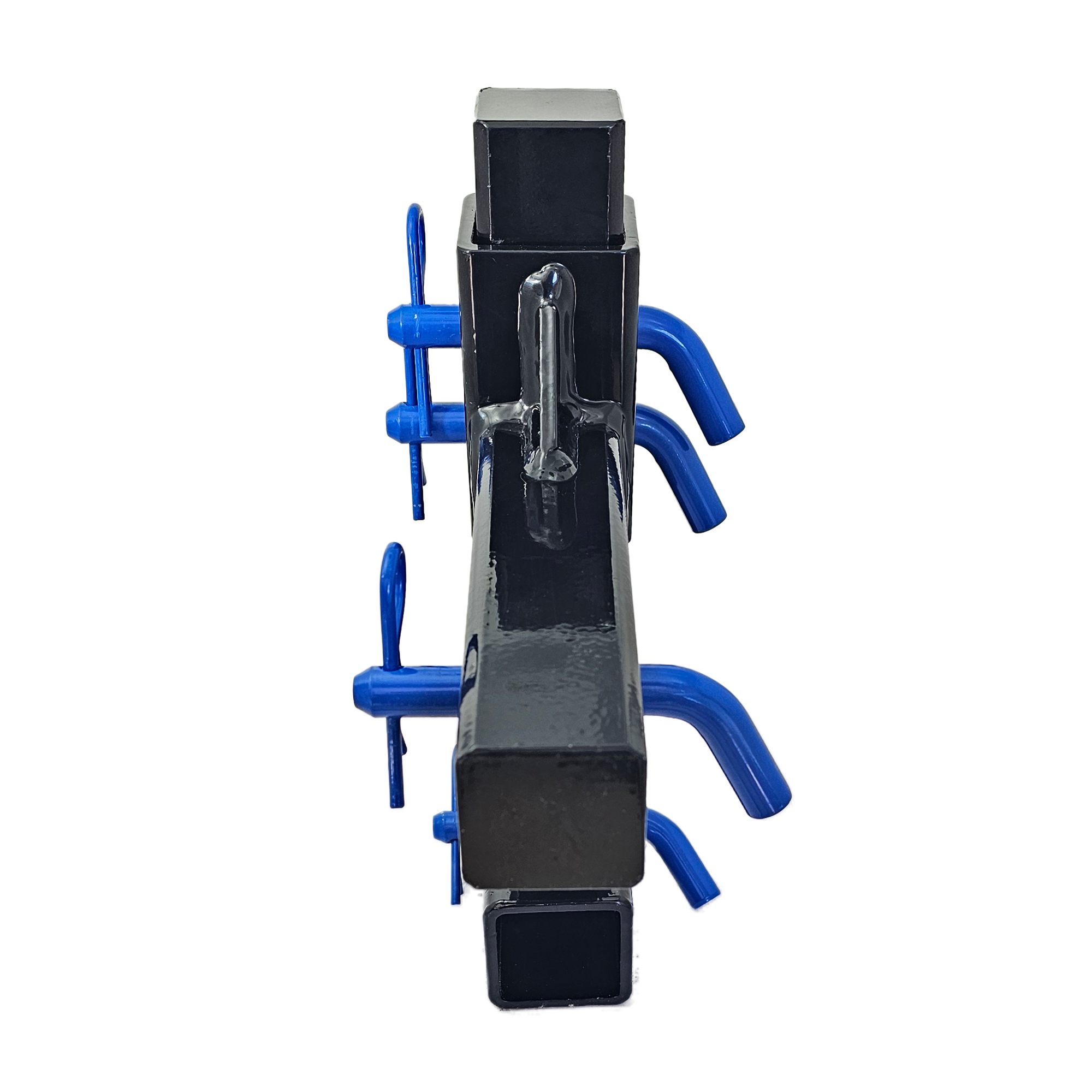 The General Heavy Duty - 2" Adjustable Drop Hitch Adapter - 11" Rise/Drop - 10K - Blue Accent (Black Gloss)