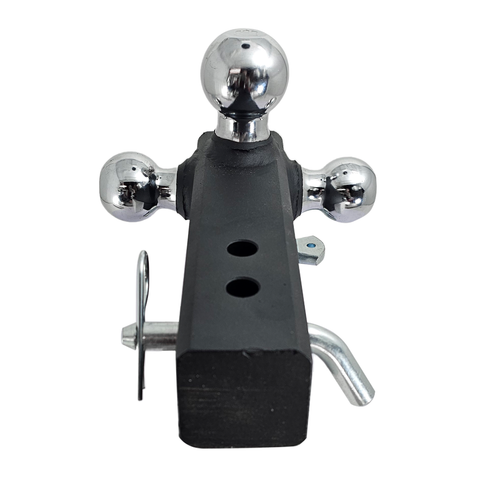 Patriot Hitches 4-Way 3-Ball Mount for 2-1/2" Hitches - The Captain - 30K - Silver Accent (Texture Chrome)