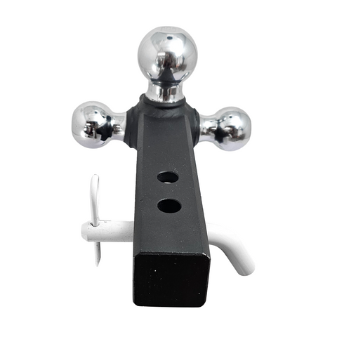 Patriot Hitches 4-Way 3-Ball Mount for 2" Hitches - The Captain - 30K - White Accent (Texture Chrome)