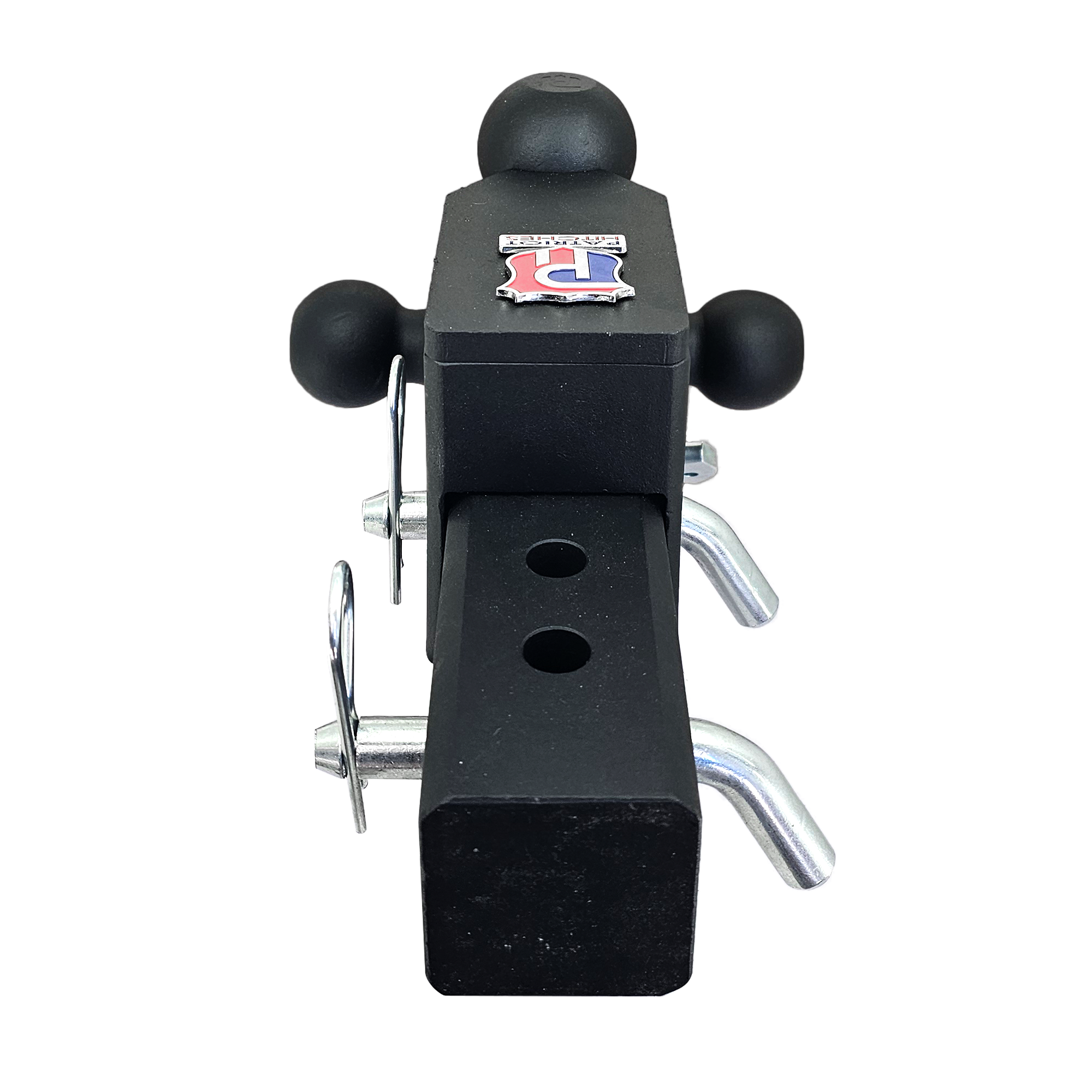The Captain 5 in 1 - 5-Way 3-Ball Mount for 2-1/2" Hitches - 30K – Silver Accent