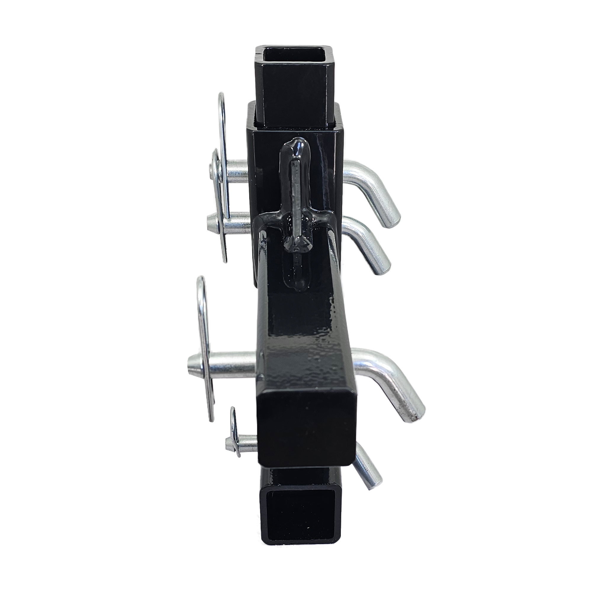 The General Normal Duty - 2" Adjustable Drop Hitch Adapter - 11" Rise/Drop - 7K - Silver Accent (Black Gloss)