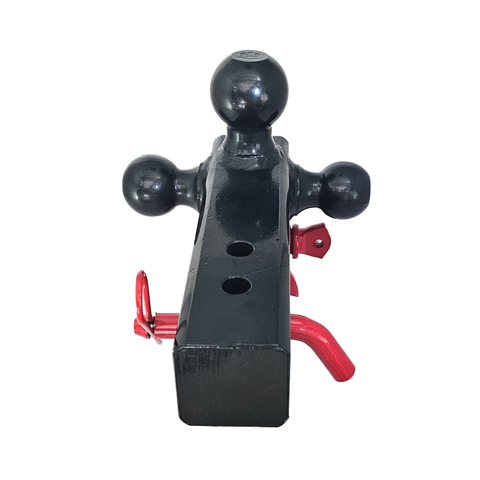 Patriot Hitches 4-Way 3-Ball Mount for 2-1/2" Hitches - The Captain - 30K - Red Accent (Black Gloss)