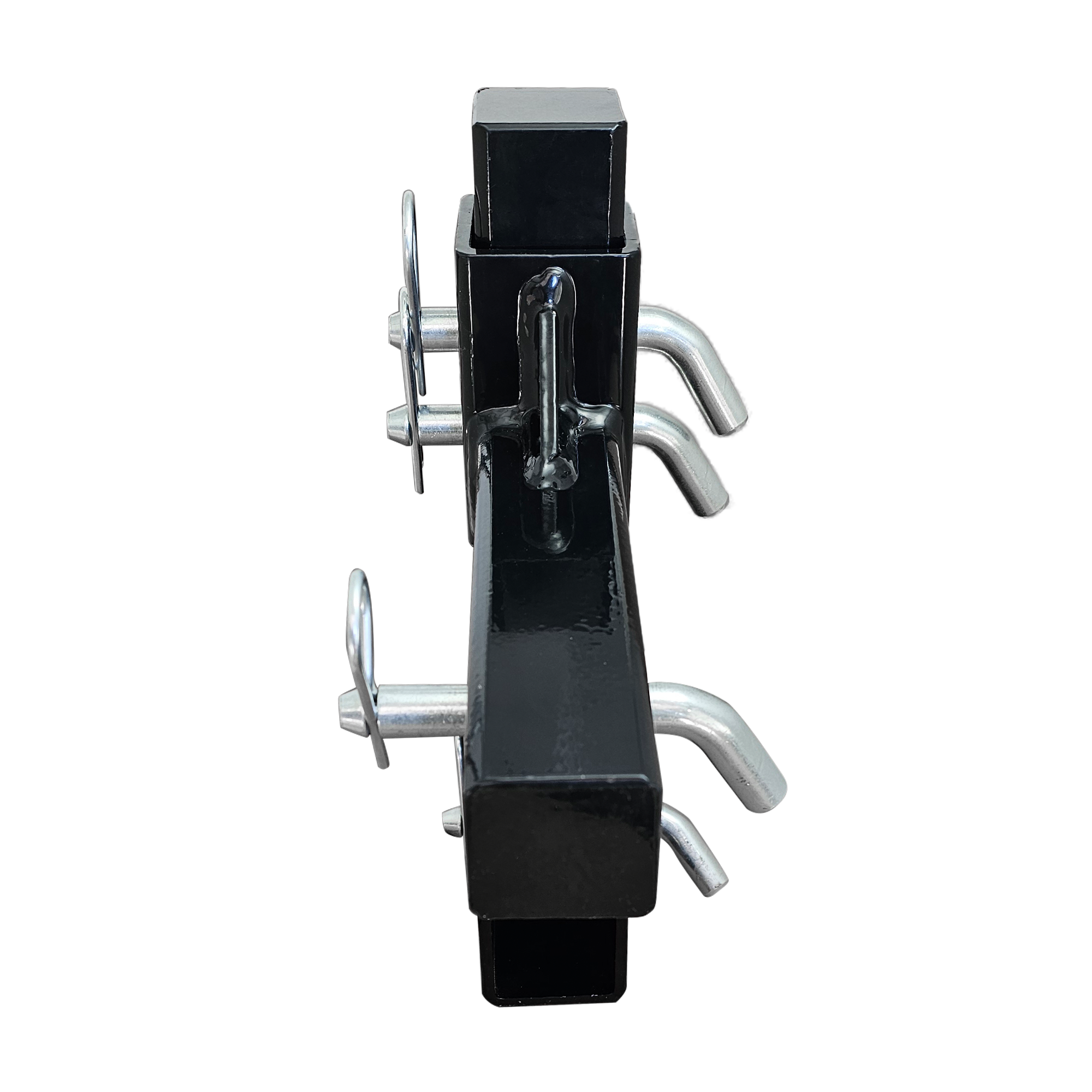 The General Heavy Duty - 2" Adjustable Drop Hitch Adapter - 11" Rise/Drop - 10K - Silver Accent (Black Gloss)